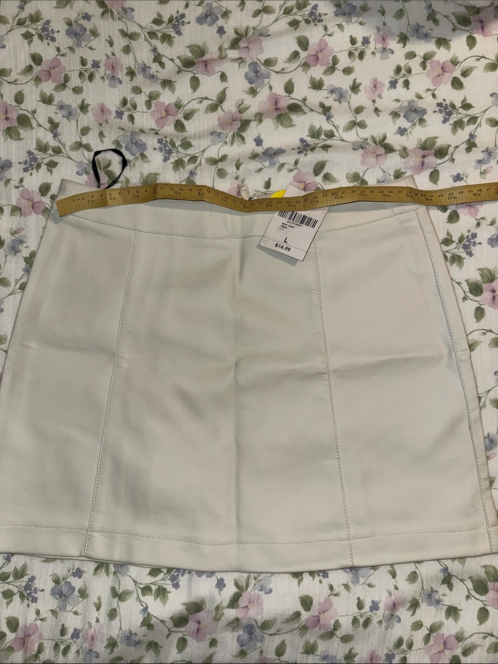 Cream Faux-Leather A-Line Mini Skirt Forever 21